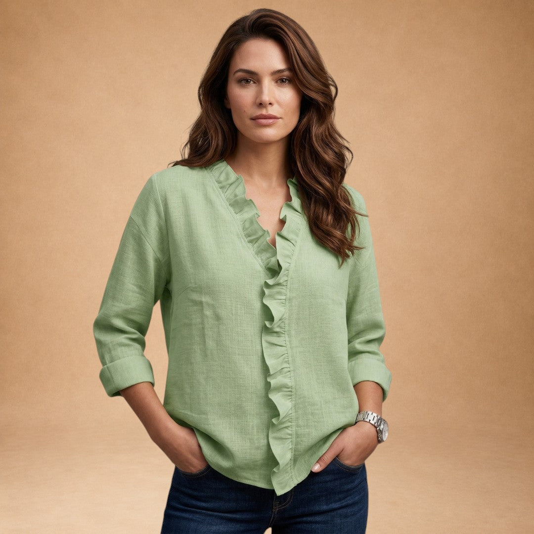 Elaine – bluse med flæser