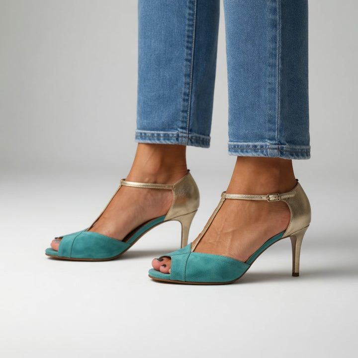 Τουρμαλίνα – Tofarvede sandaler med hæl