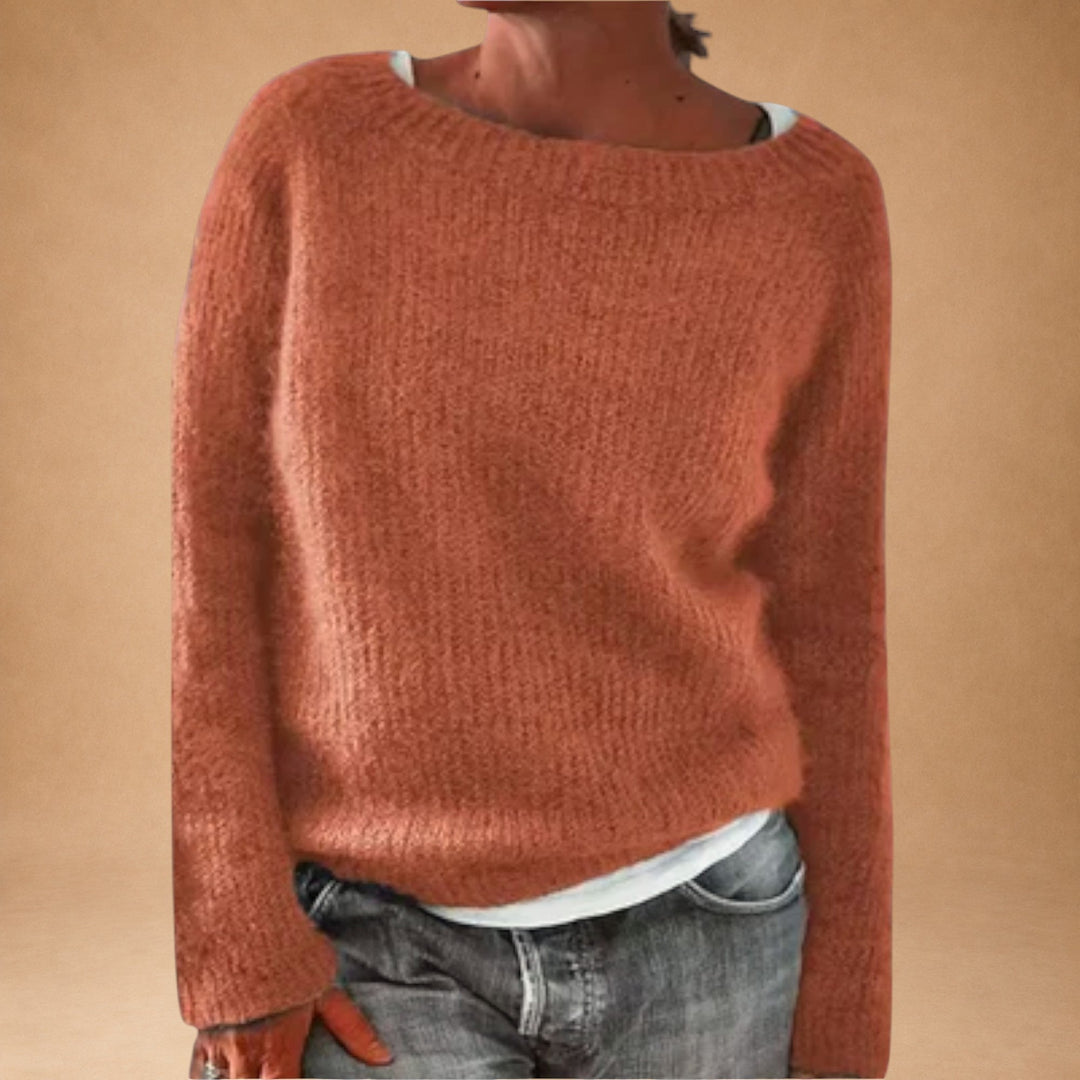 Strikket bluse med minimalistisk design