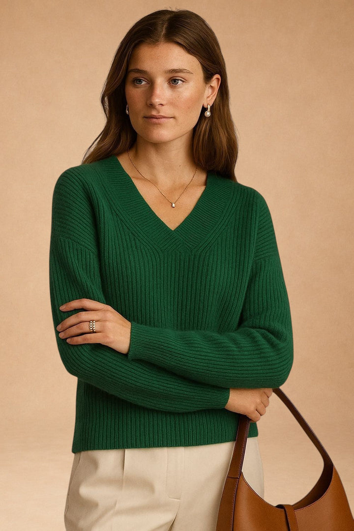 Éliane – Smaragdgrøn kashmir sweater