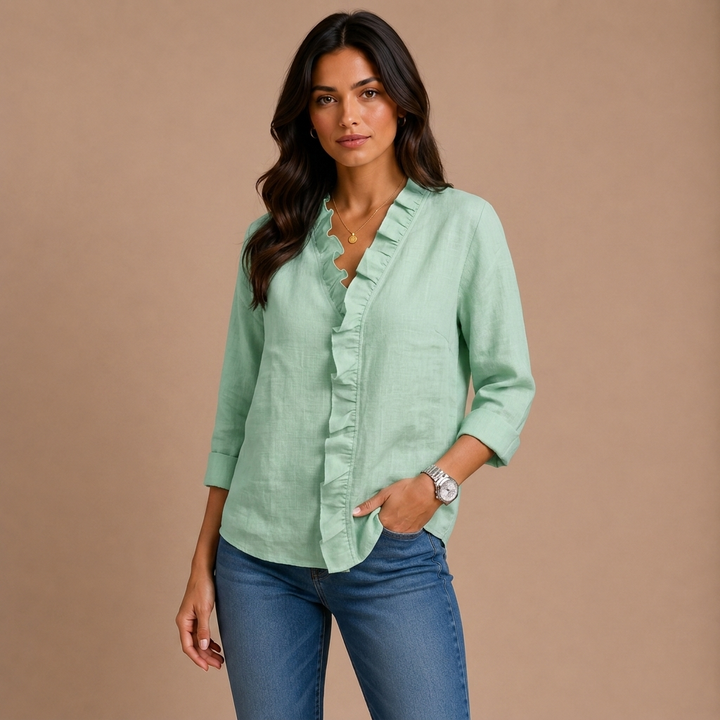 Elaine – bluse med flæser