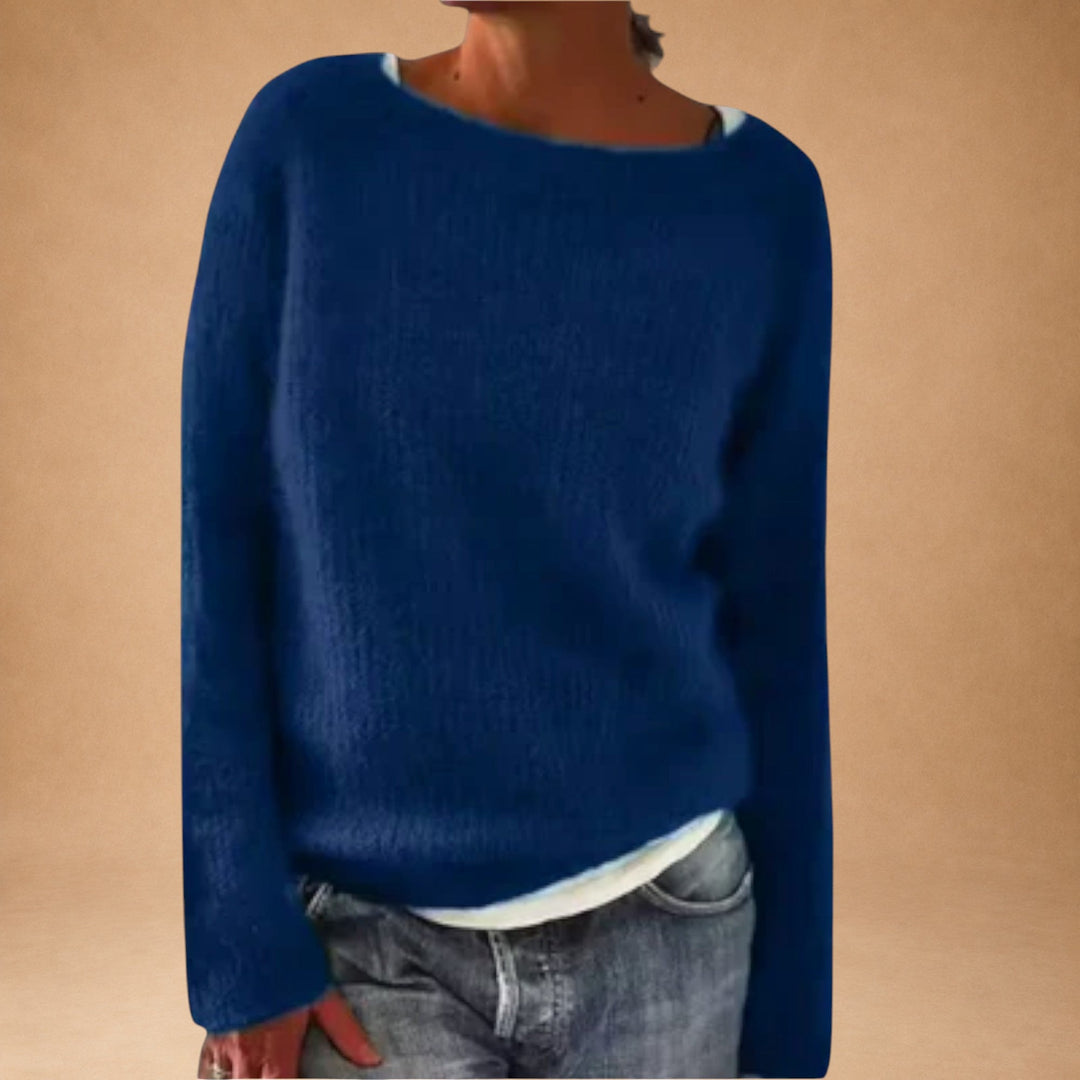 Strikket bluse med minimalistisk design