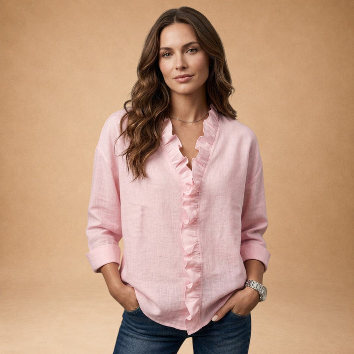 Elaine – bluse med flæser