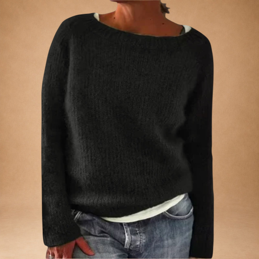 Strikket bluse med minimalistisk design