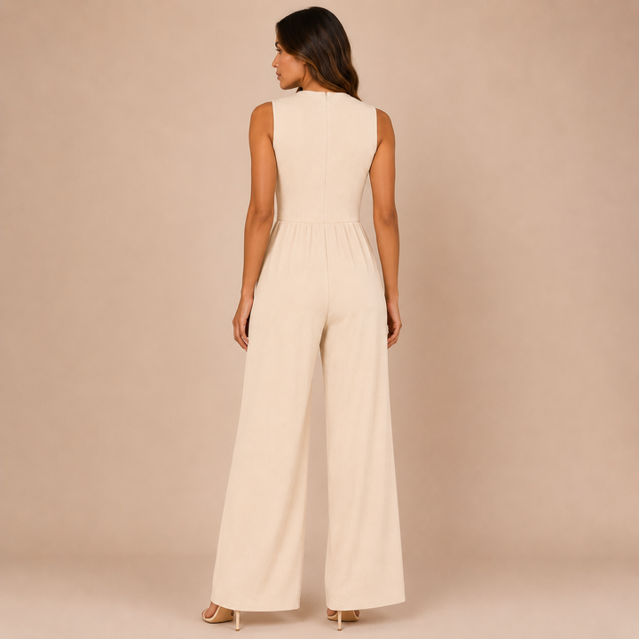 Adriana - Ærmeløs rullekrave-jumpsuit med lommer