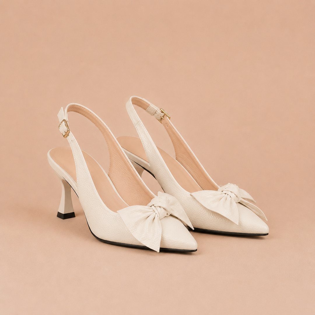 Κλαούντια – Slingback-sko med spids snude og sløjfe