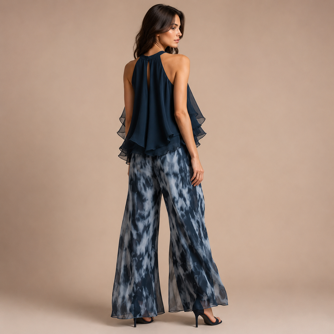 Triana - conjunto chiffon azul océano