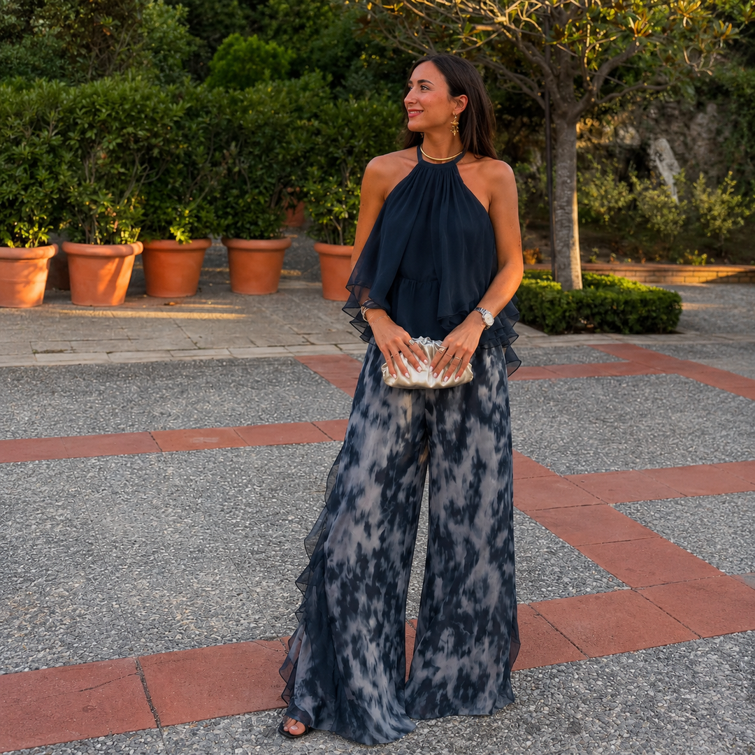 Triana - conjunto chiffon azul océano