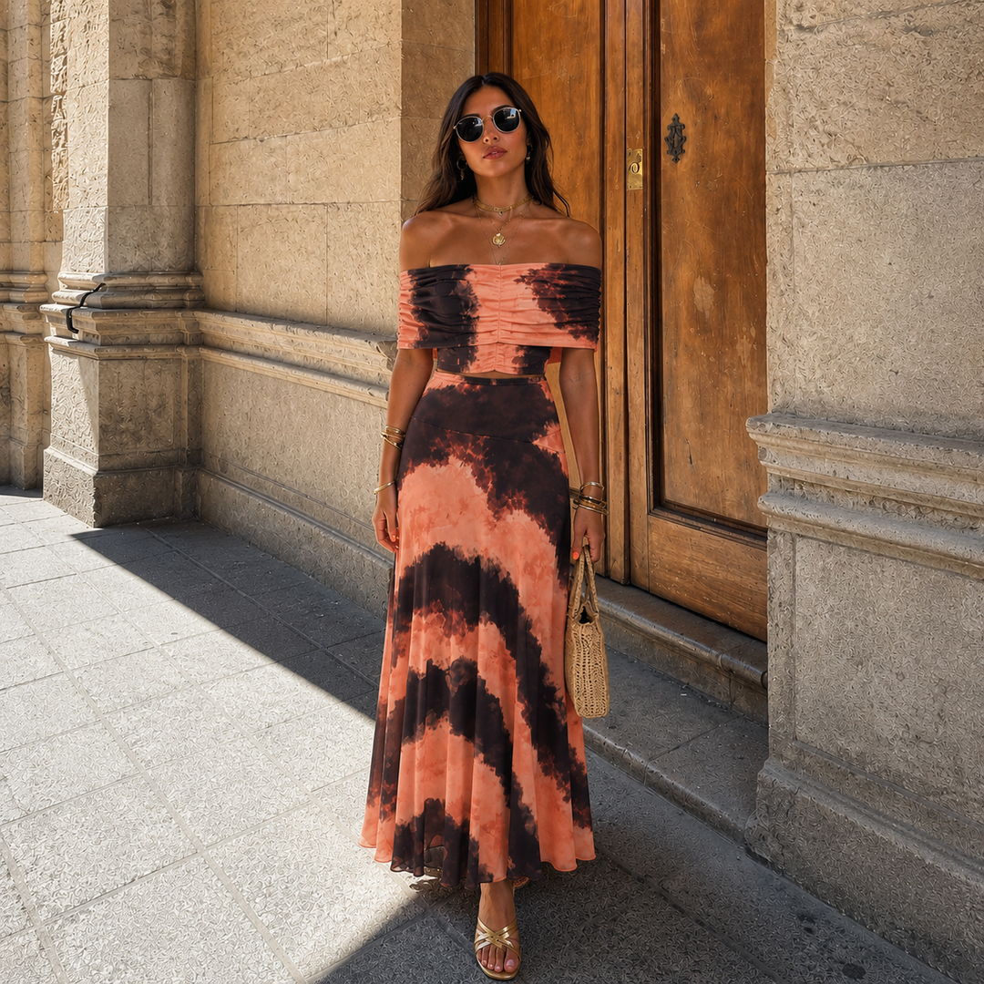 Ingrid - Vestido Hombros Descubiertos de Caída Fluida