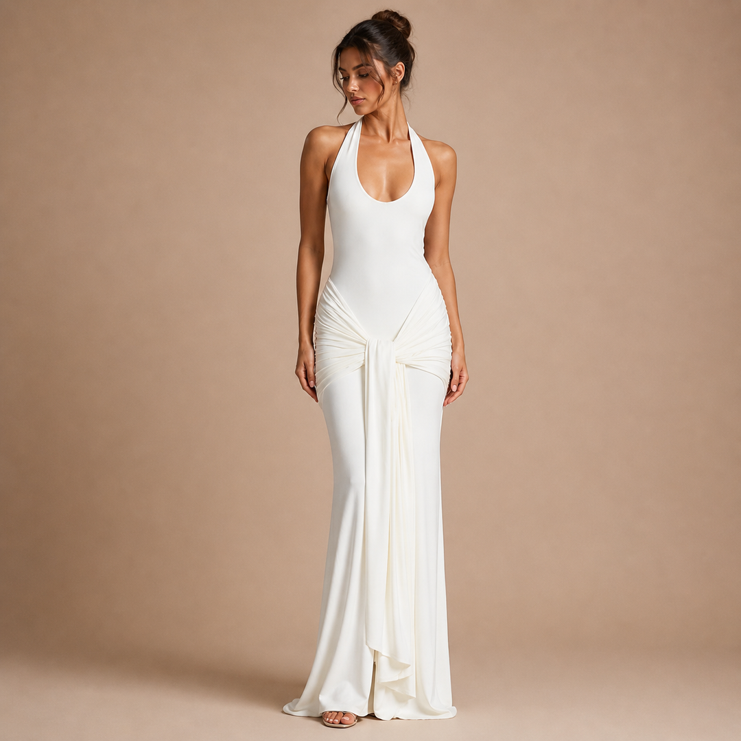 Martina – vestido sofisticado con drapeado frontal