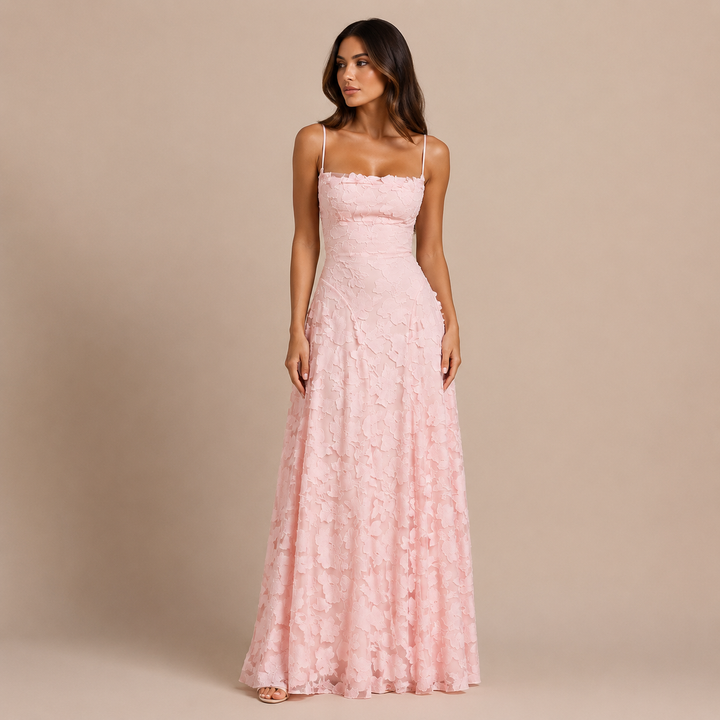 Mariana - Vestido largo de encaje con espalda descubierta