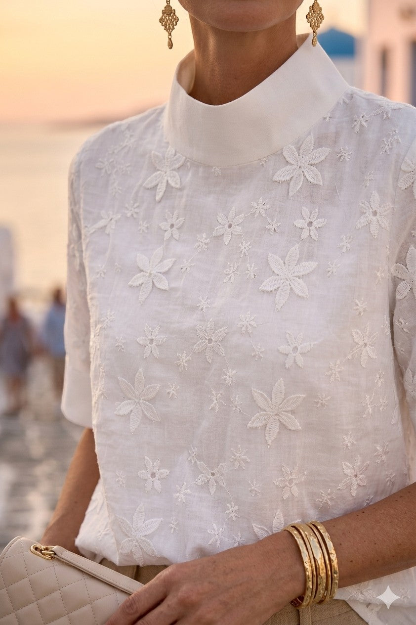 Calíope – bluse med blomster