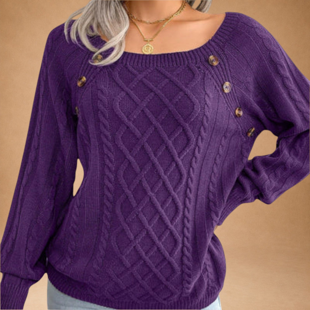 Malia – Strikket sweater med knapper