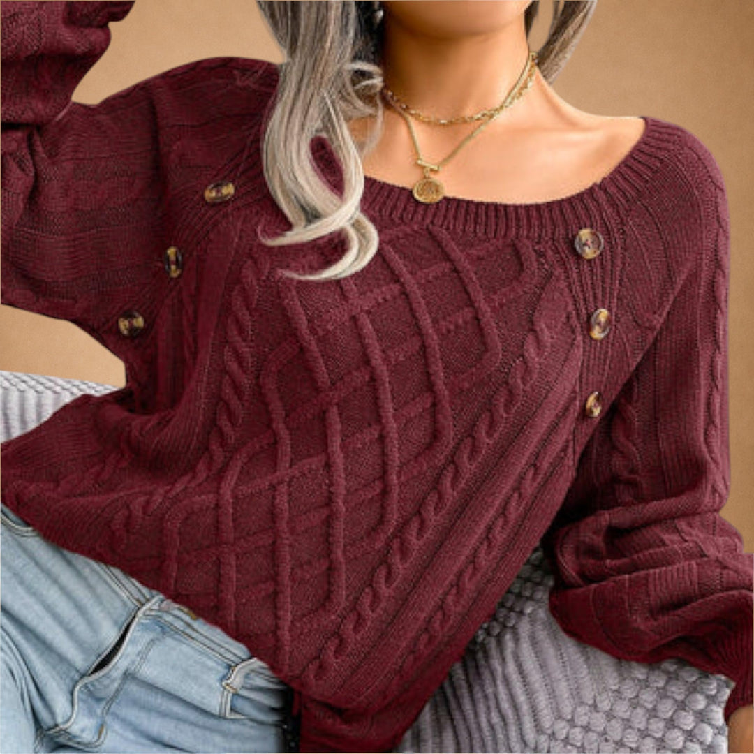 Malia – Strikket sweater med knapper