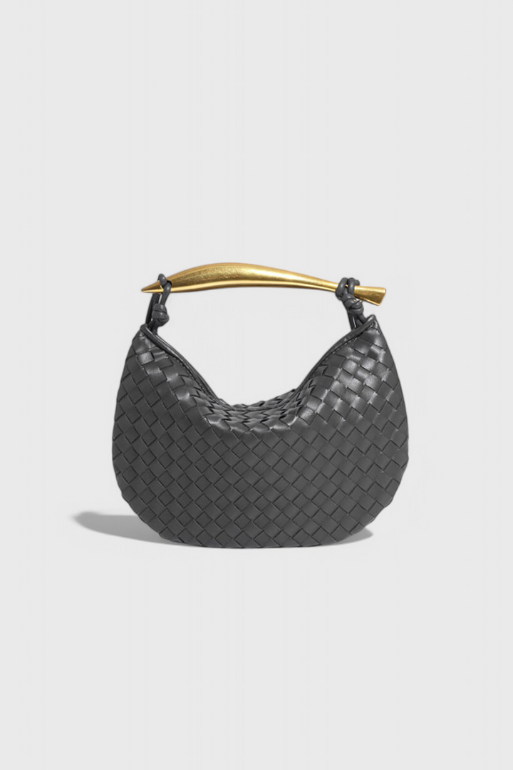 Gerda Bolso Woven-taske med gyldent håndtag