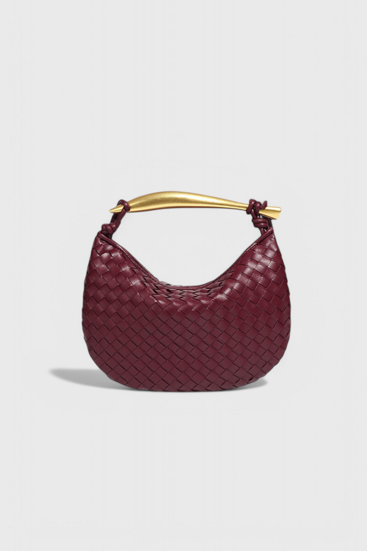 Gerda Bolso Woven-taske med gyldent håndtag