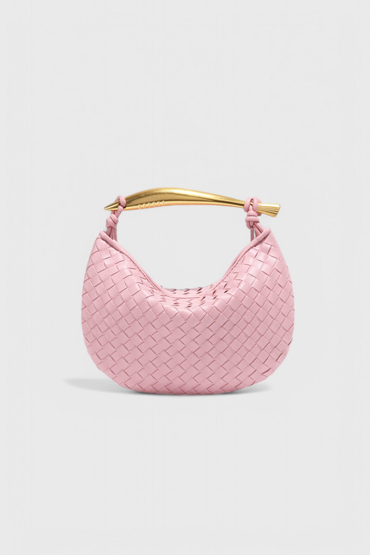 Gerda Bolso Woven-taske med gyldent håndtag