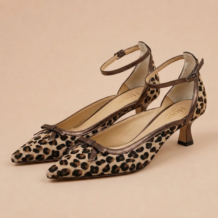 Rhea – Højhælede sko med leopardmønster