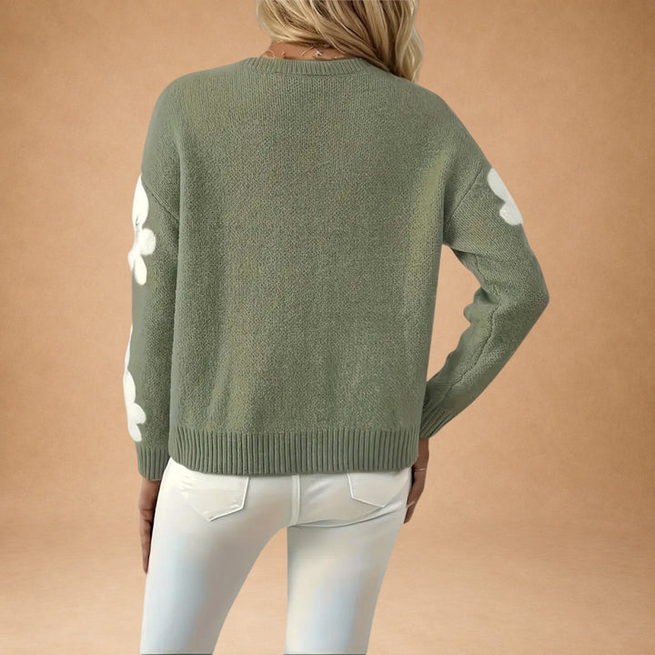 Silke – Blød sweater med blomstermønster