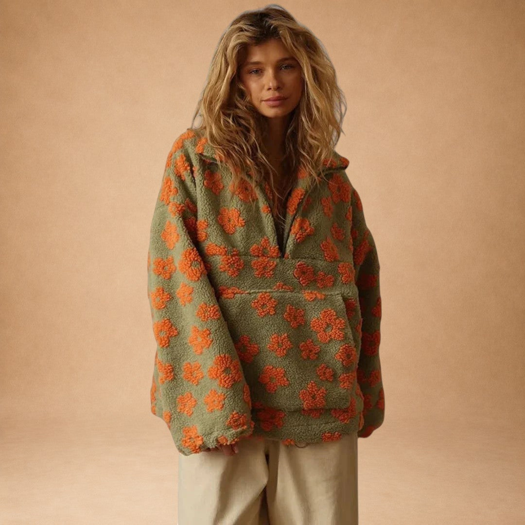Melpomene – Varm fleece med blomstermønster