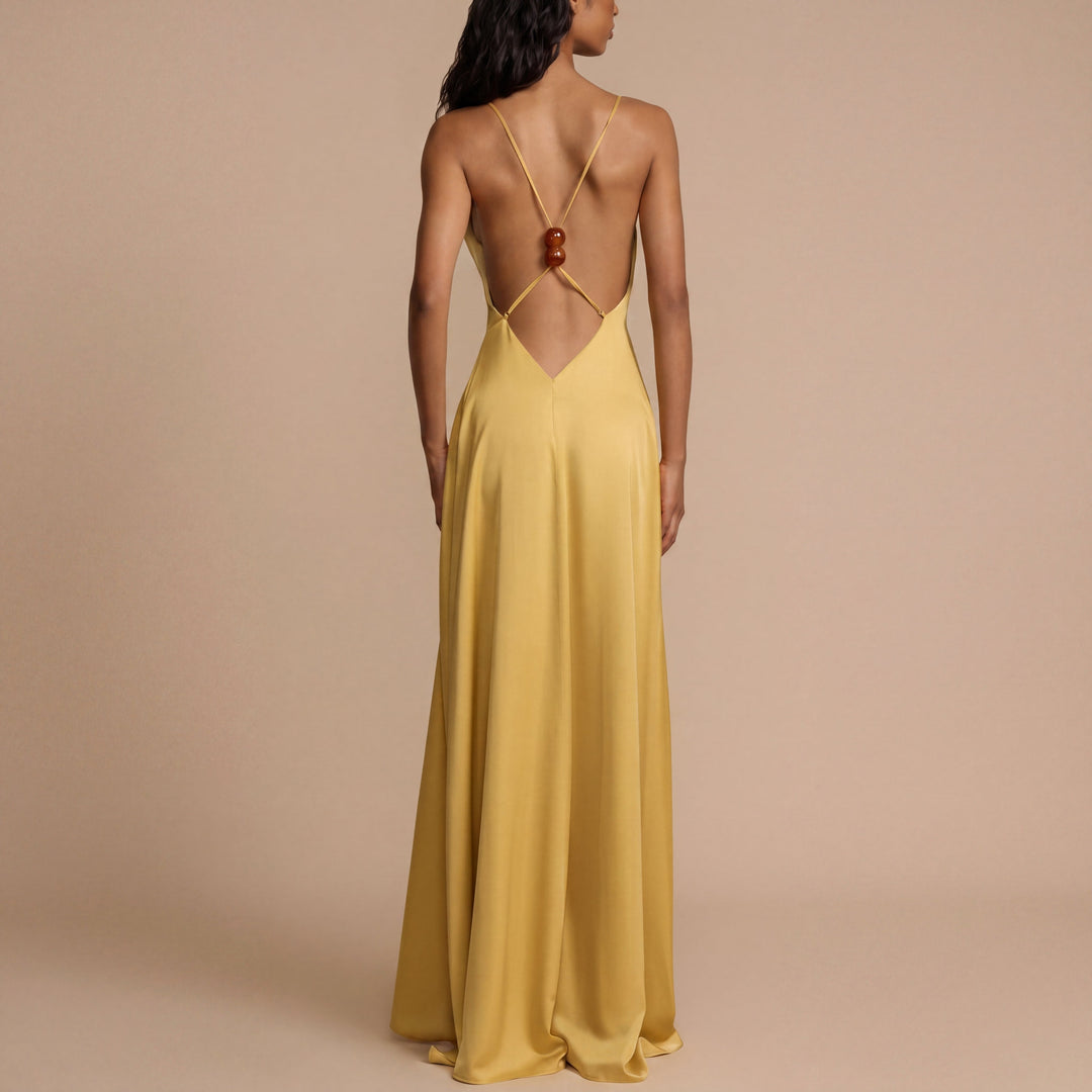Noa – vestido largo con escote profundo y caída fluida