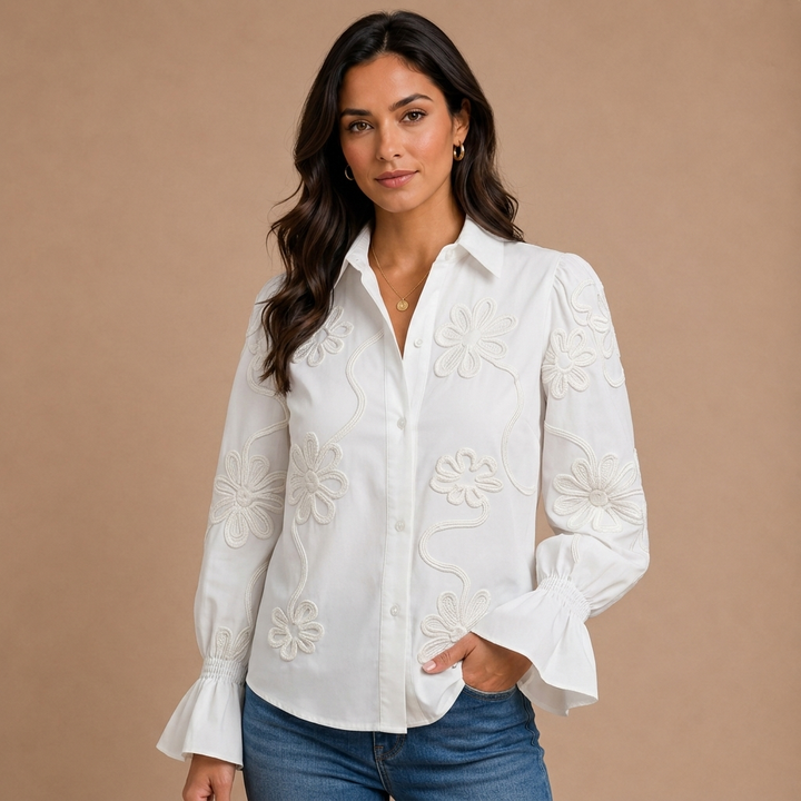 Ariane – bluse med blomstermønster