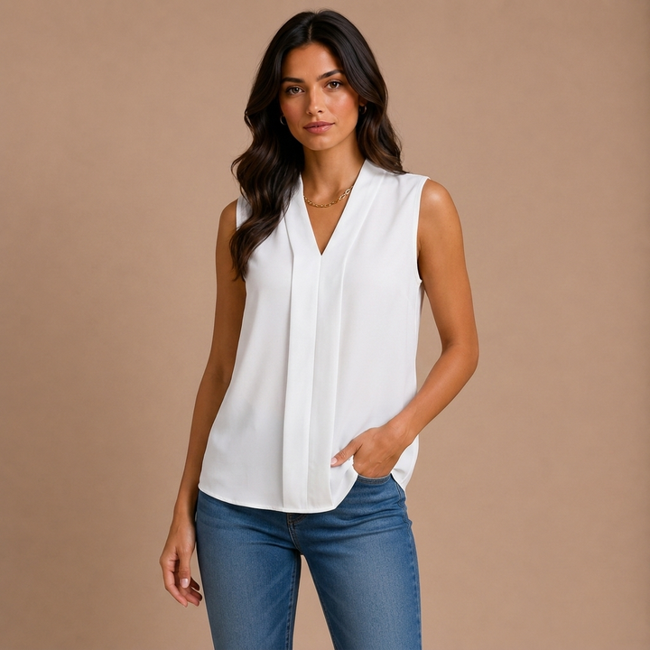 Elegant bluse uden ærmer