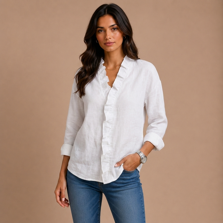 Elaine – bluse med flæser