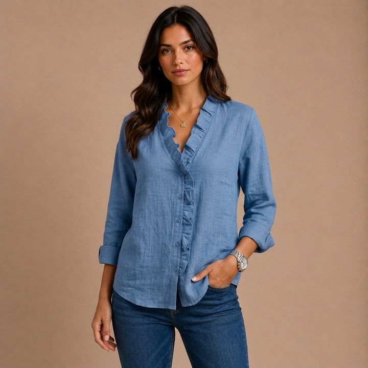 Elaine – bluse med flæser