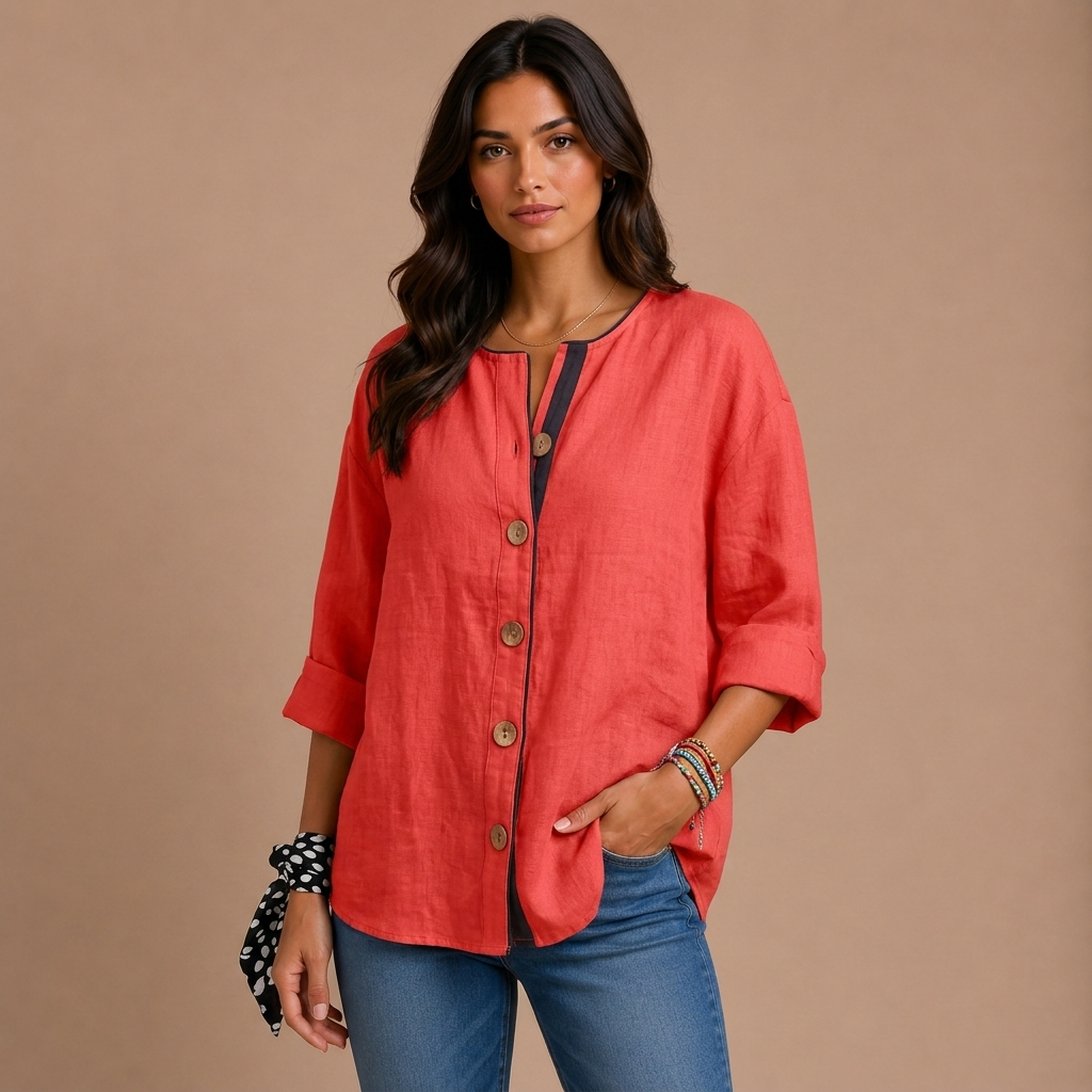 Casual bluse med struktur