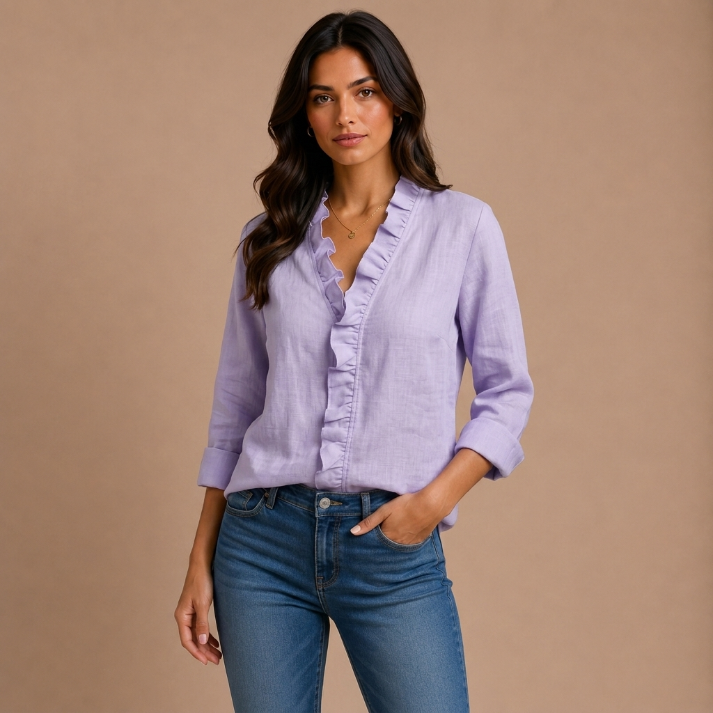 Elaine – bluse med flæser
