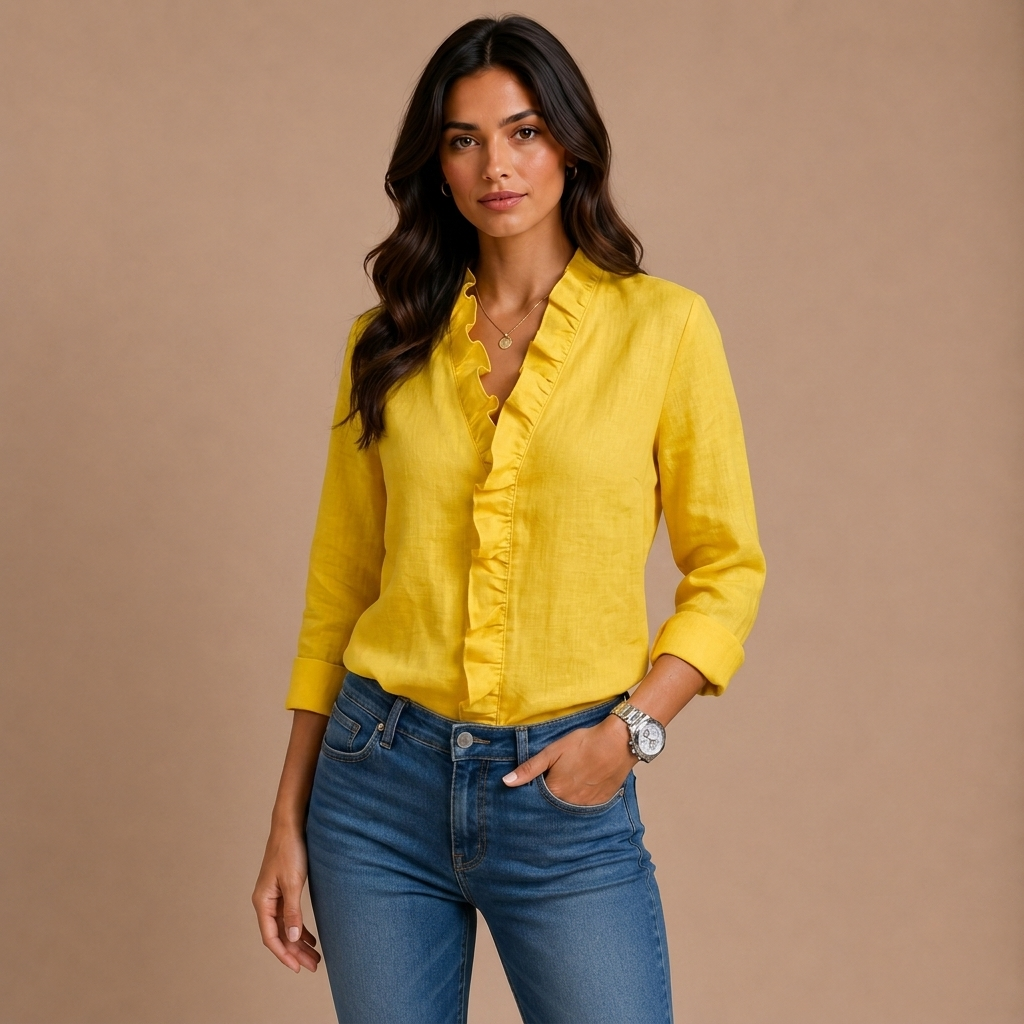 Elaine – bluse med flæser