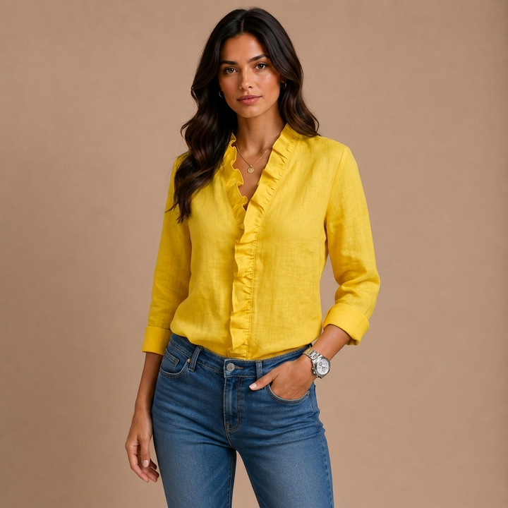 Elaine – bluse med flæser