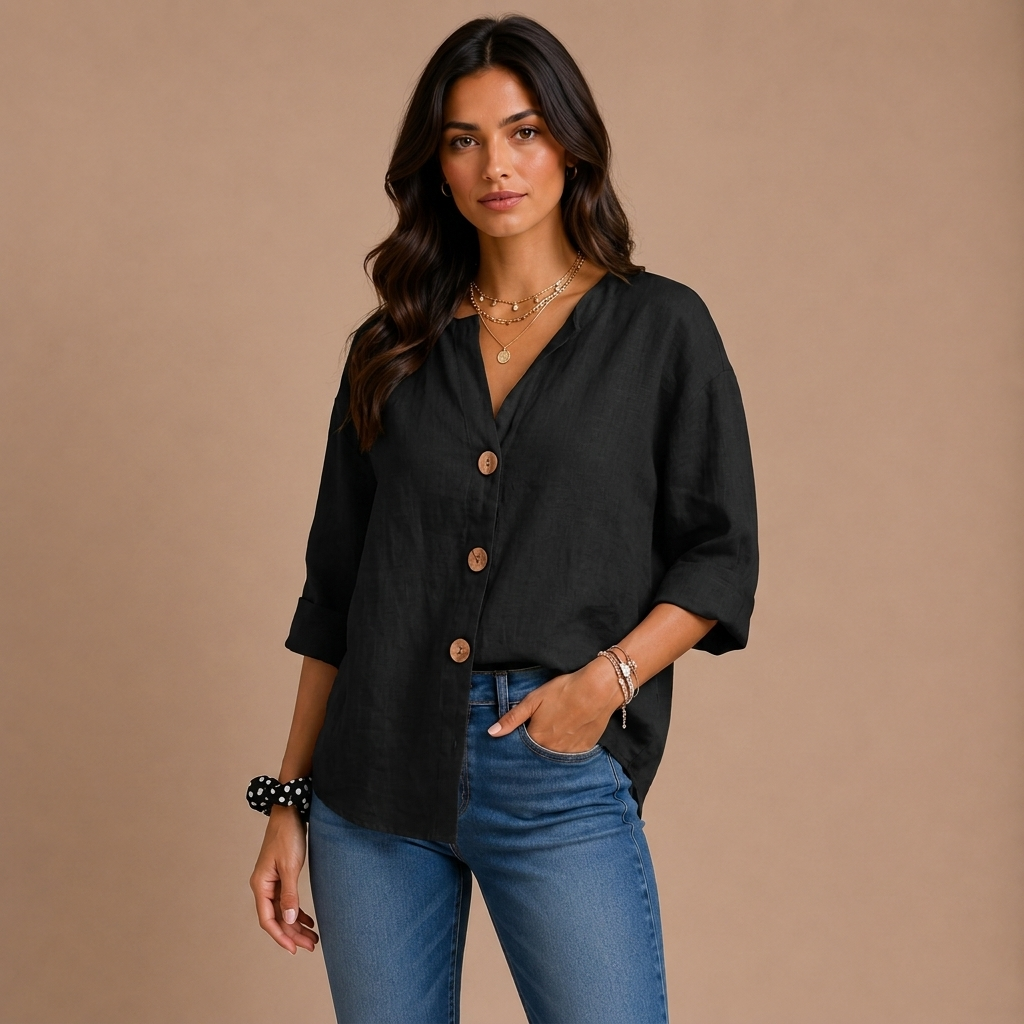 Casual bluse med struktur