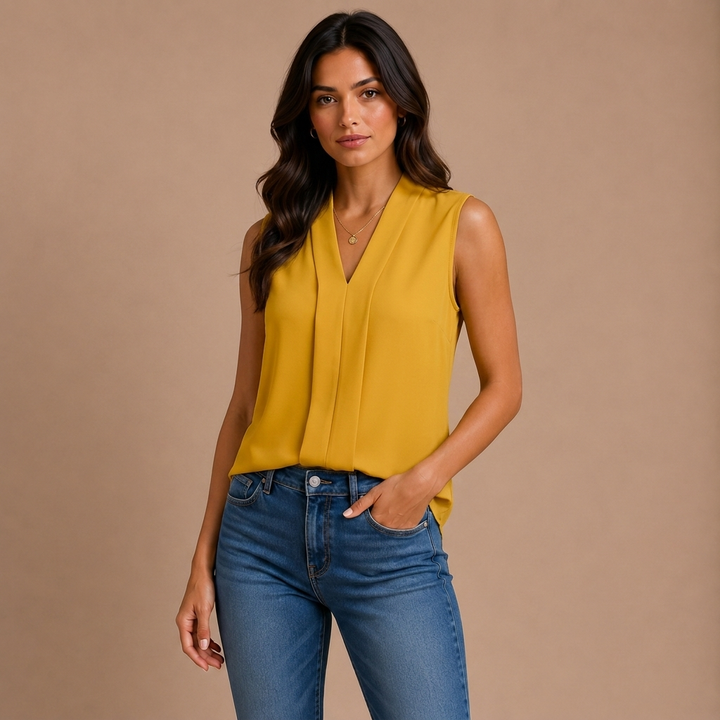 Elegant bluse uden ærmer