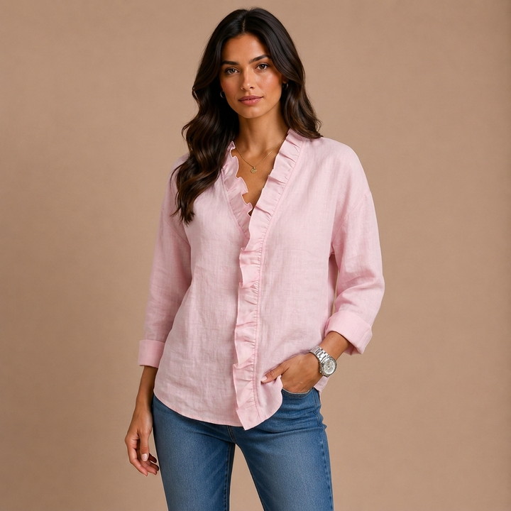 Elaine – bluse med flæser