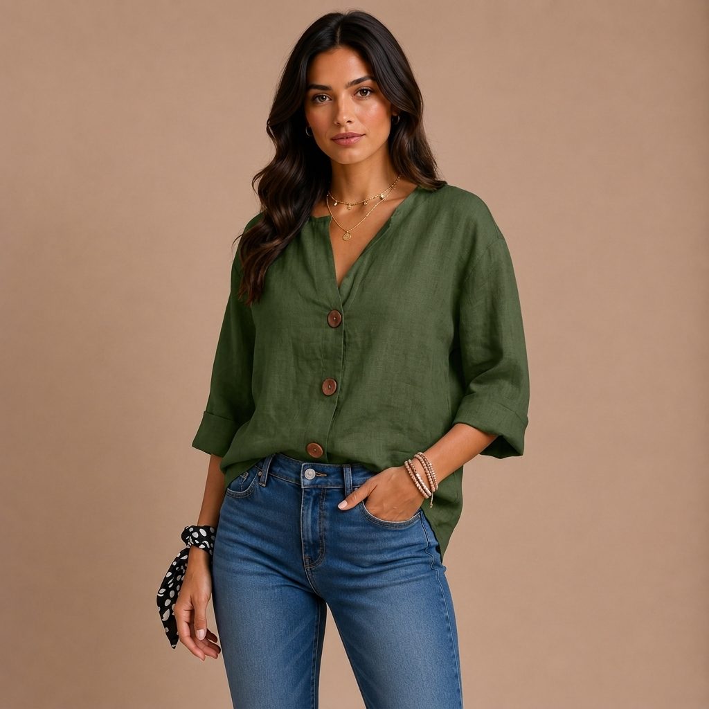 Casual bluse med struktur