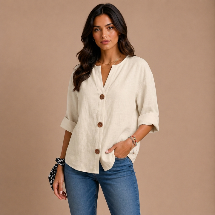 Casual bluse med struktur