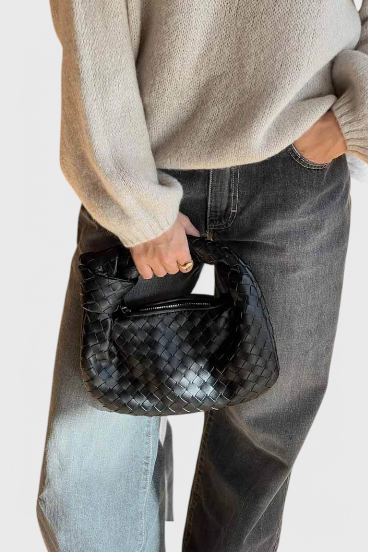 Sage Bolso Satchel Mini Woven-taske