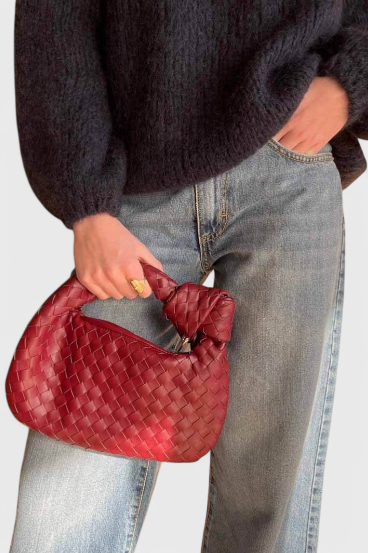 Sage Bolso Satchel Mini Woven-taske